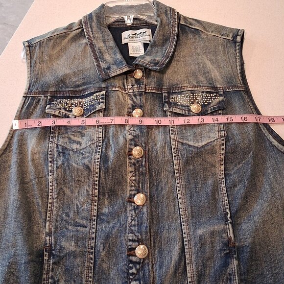 Back In The Saddle Blue Denim Vest Women's Size 2X - Picture 9 of 16